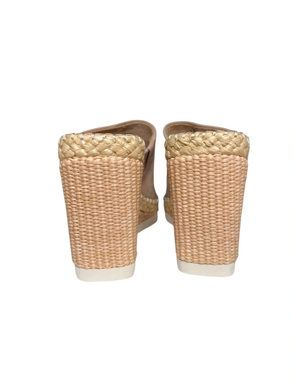 🌻NEW Vince Camuto Brissia Wedge Mules – Tan/Tortilla Nubuck Espadrille size 8.5